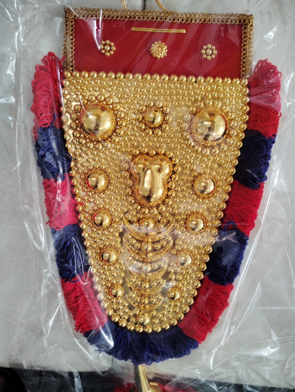 Traditional Kerala Pooram Nettipattam-Red & Blue(28 Inch)